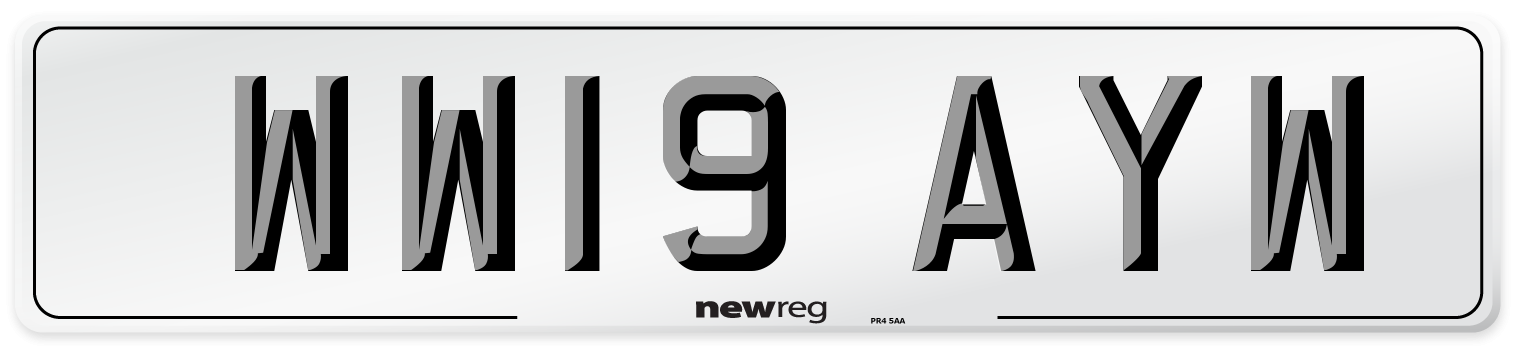 WW19 AYW Number Plate from New Reg